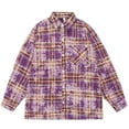 thumbnail image 1 of DayScoop Mens Winter Jackets Fashion Outerwear Casual Leisure Button Pocket Tie-Dyed Lattice Flip Collar Long Sleeves Shirt Outer Tops, 1 of 3