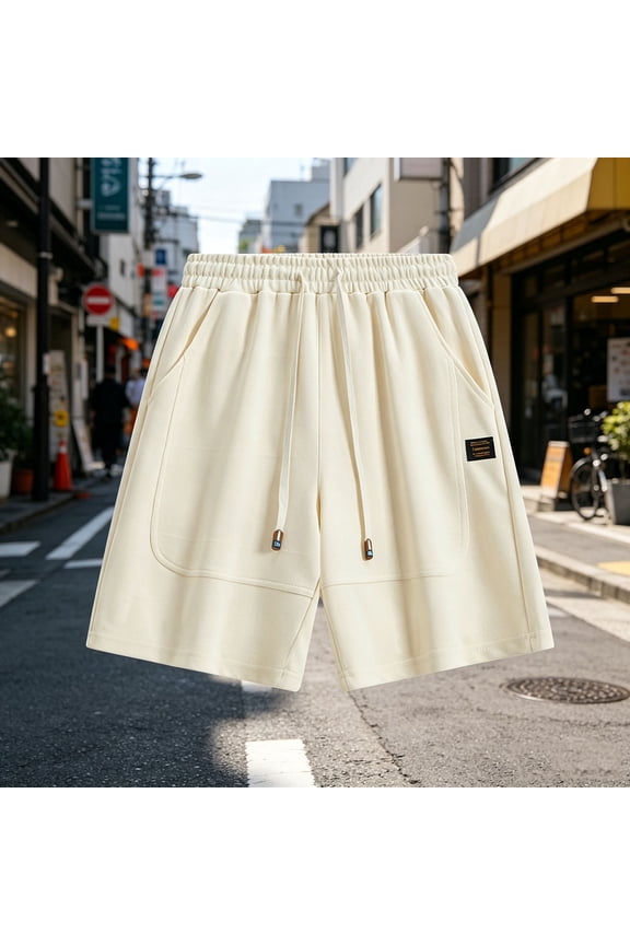 Oversize Shorts for Men Solid Color Breeches Fashion Casual Summer Sports Outdoor Breathable Loose Short Pants Plus Size