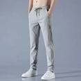 thumbnail image 1 of DayScoop Plus Size Pants for Men Plain Trousers Summer Fashion Casual Comfy Pocket Bandage Drawstring Full Length Pants, 1 of 4