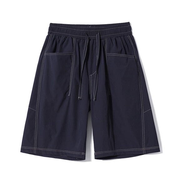 DayScoop Plus Size Shorts for Men Big Tall Bottoms Summer Casual Fashion Multi Pocket Elastic Waist Straight Solid Color Oversize Loose Short Pants