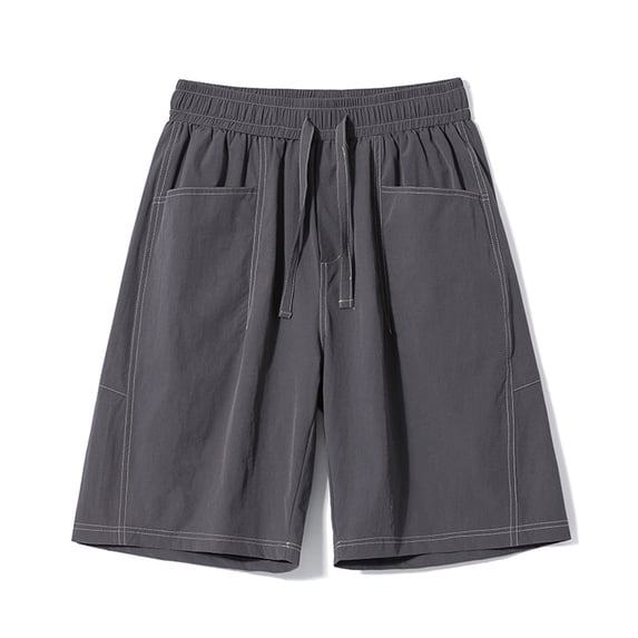 DayScoop Plus Size Shorts for Men Big Tall Bottoms Summer Casual Fashion Multi Pocket Elastic Waist Straight Solid Color Oversize Loose Short Pants