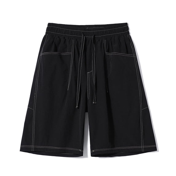 DayScoop Plus Size Shorts for Men Big Tall Bottoms Summer Casual Fashion Multi Pocket Elastic Waist Straight Solid Color Oversize Loose Short Pants