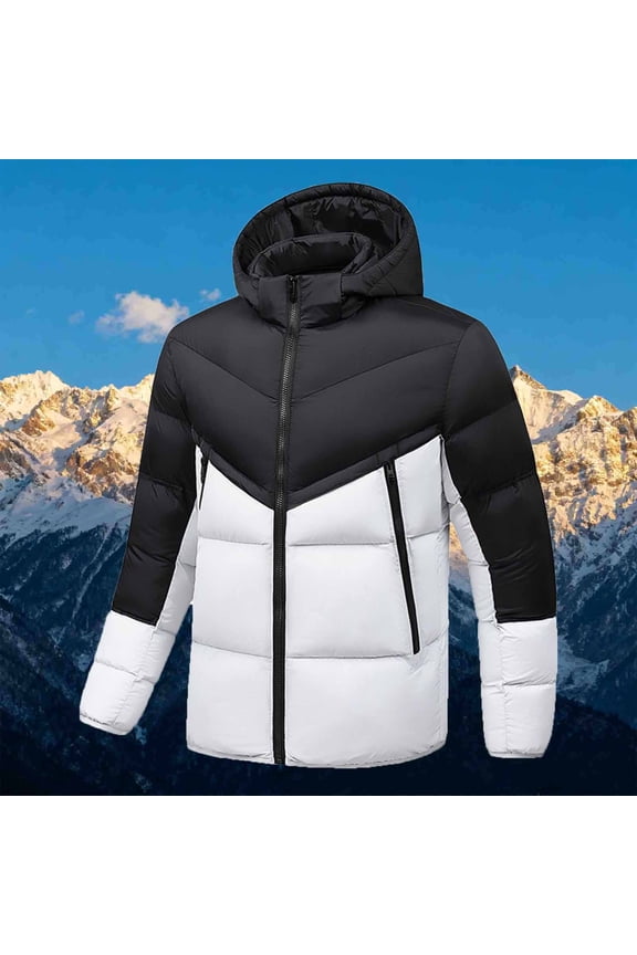 Solid Color Jacket for Men Long Sleeve Coat Oversize Casual Outdoor Large Size Thickened Zipper Hoodie Winter Parkas Plus Size