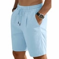thumbnail image 1 of DayScoop Solid Color Shorts for Men Summer Bottoms Fashion Casual Linen Pocket Elastic Waist Loose Exercise Beach Short Pants, 1 of 6