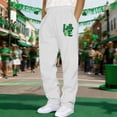 thumbnail image 1 of DayScoop Summer Pants for Men Casual Trousers Big & Tall Fashion St. Patrick's Day Print Pocket Lacing Elastic Waist Straight Sporty Work Full Length Pants Plus Size, 1 of 5