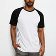 thumbnail image 1 of DayScoop Summer Short Sleeve T-Shirt for Men, Mens Casual Round Neck Sports Two Color Blocked Fitness Sports Tops, 1 of 6
