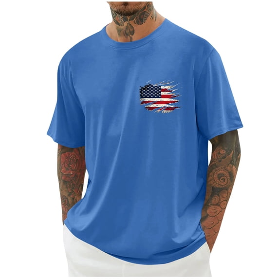 DayScoop T-Shirts for Men Short Sleeve T Shirts Round Neck Printing Summer Casual Fashion Exercise and Fitness Top Tees