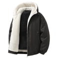 thumbnail image 1 of DayScoop Warm Jacket for Men Long Sleeve Coat Big & Tall Casual Solid Color Fashion Outdoor Climb Sport Run Zipper Loose Tops Plus Size, 1 of 6