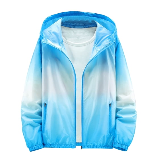 DayScoop Winter Outer Jacket for Men Fashion Outerwear Big & Tall Casual Outdoor Hooded Long Sleeved Gradient Breathable Tops Plus Size