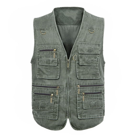 DayScoop Winter Vest for Men Casual Sleeveless Jacket Big & Tall Fashion Work Standing Collar Multiple Pockets Outdoor Photography Sports Top Plus Size