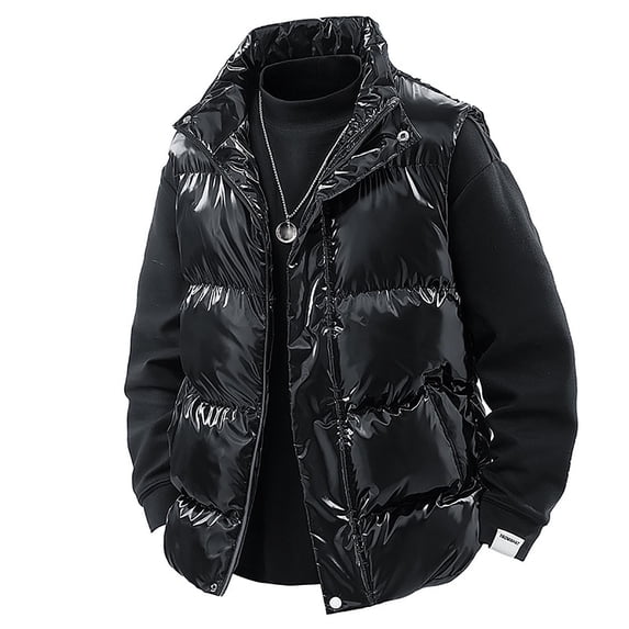 DayScoop Winter Vest for Men Fashion Sleeveless Jacket Casual Solid Color Standing Collar Pockets Outdoor Sports Waistcoat Top