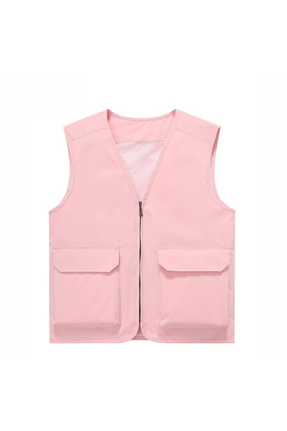 Winter Vest for Men Fashion Sleeveless Jacket Casual Thin Sports Multi-Bag Casual-Drying Loose Mountaineering Tooling Outdoor Top