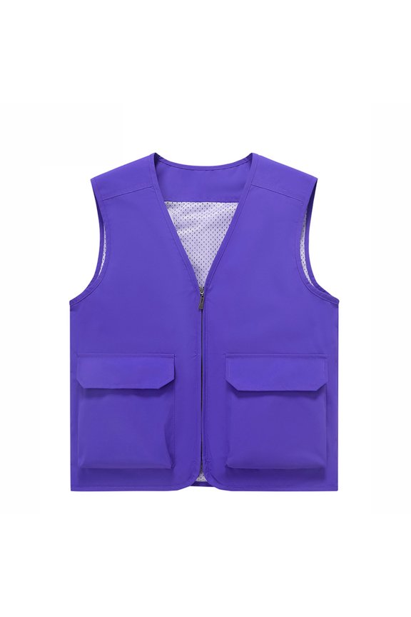 Winter Vest for Men Fashion Sleeveless Jacket Casual Thin Sports Multi-Bag Casual-Drying Loose Mountaineering Tooling Outdoor Top