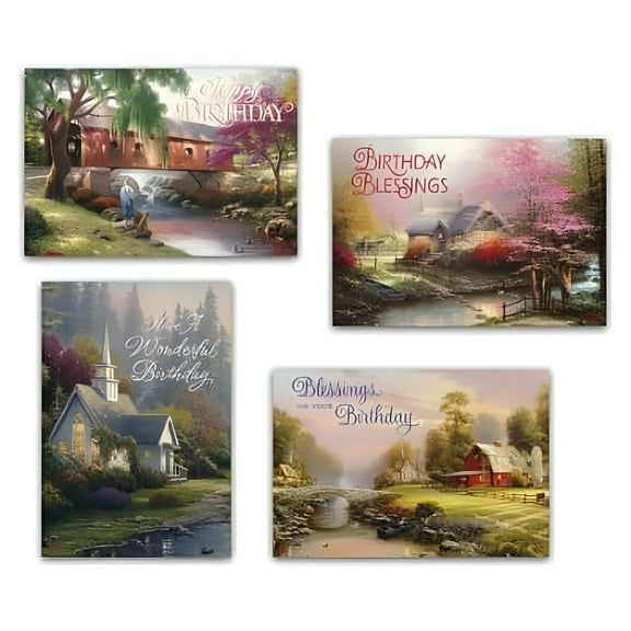 Birthday Cards, Thomas Kinkade, Box Of 12