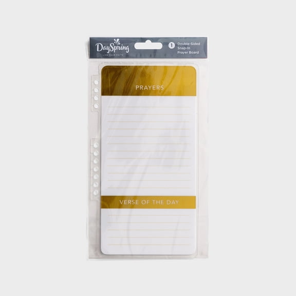 DaySpring - Dry Erase Planner Prayer Board - Gold - Snap in Spiral Planner Accessory (J7603)