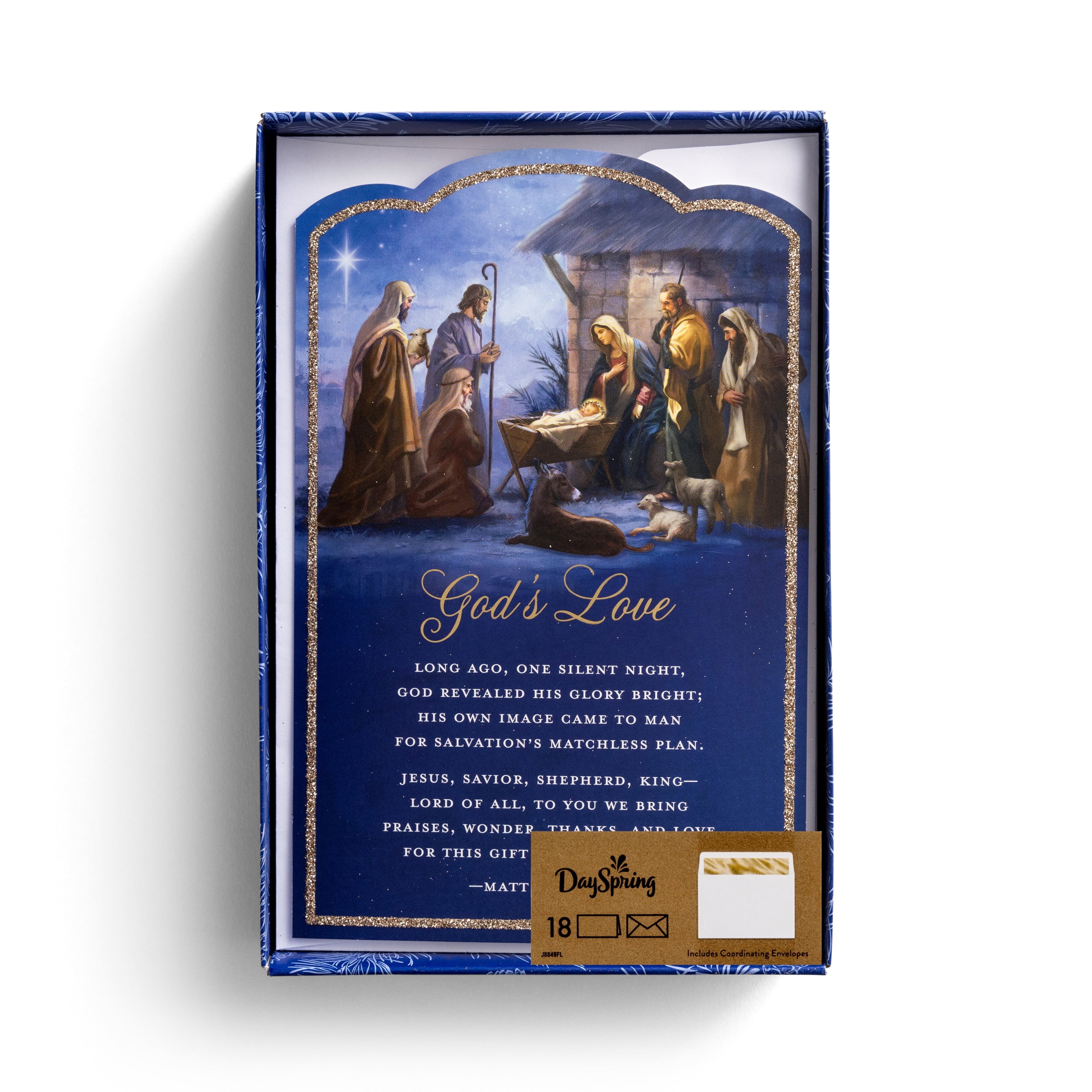 DaySpring - God's Love Nativity - 18 Premium Christmas Boxed Cards and Envelopes