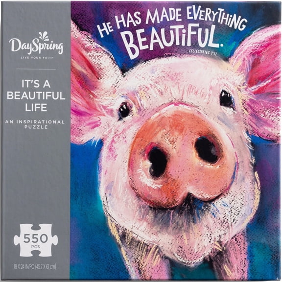 DaySpring - It's a Beautiful Life - 550 Piece Inspirational Pig Jigsaw Puzzle