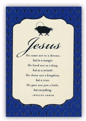 DaySpring Christmas Boxed Cards - 'Jesus He Came Not To A Throne' (18 Cards, NKJV)