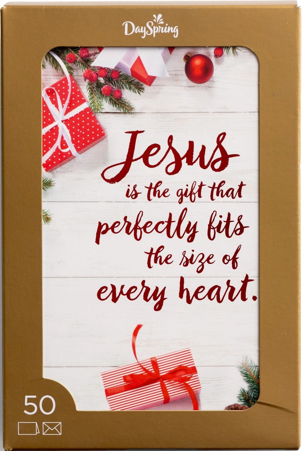 DaySpring Jesus Is the Gift Christmas Boxed Cards, KJV, 50 Count