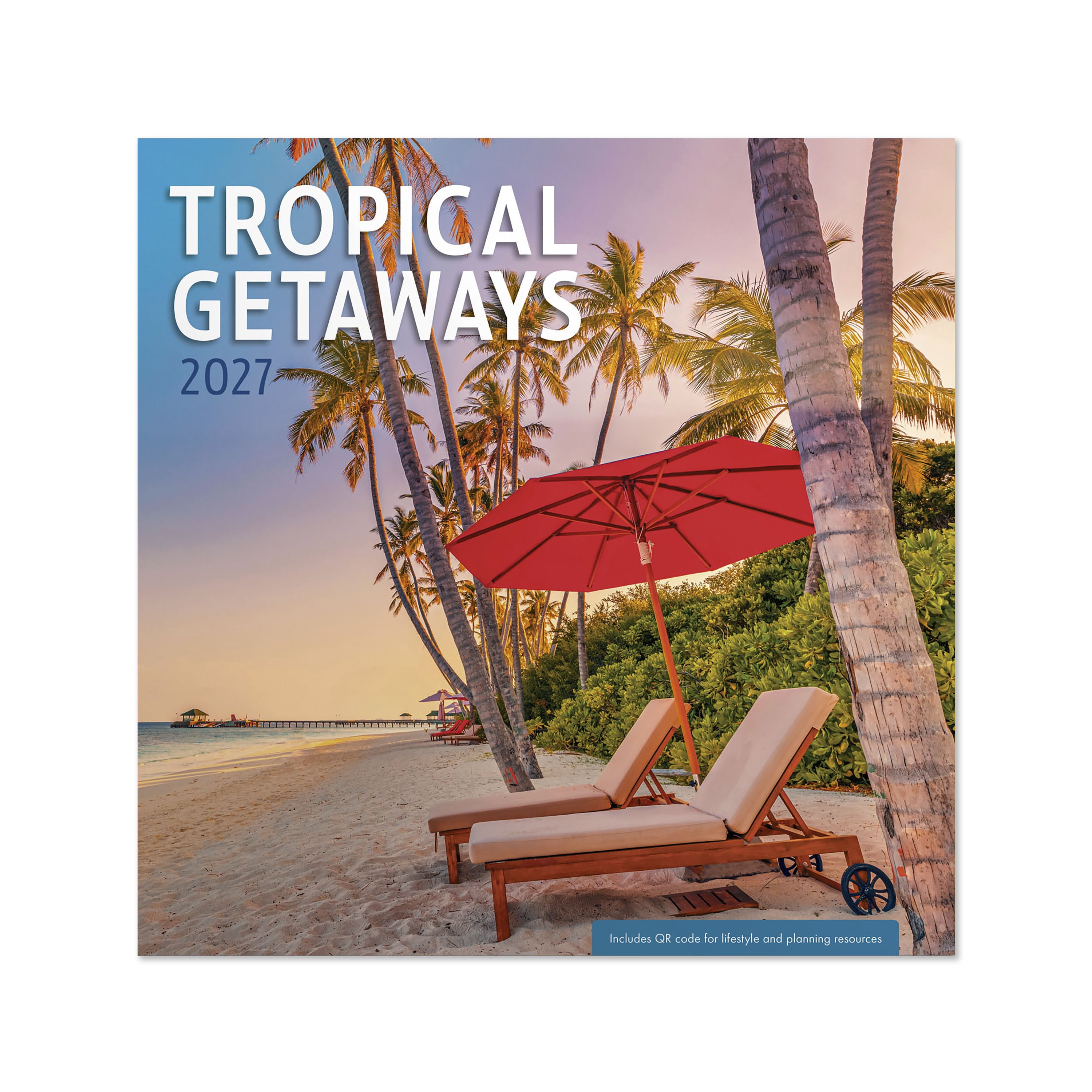 2027 Tropical Getaways Calendar 12x12 January-December Gridded