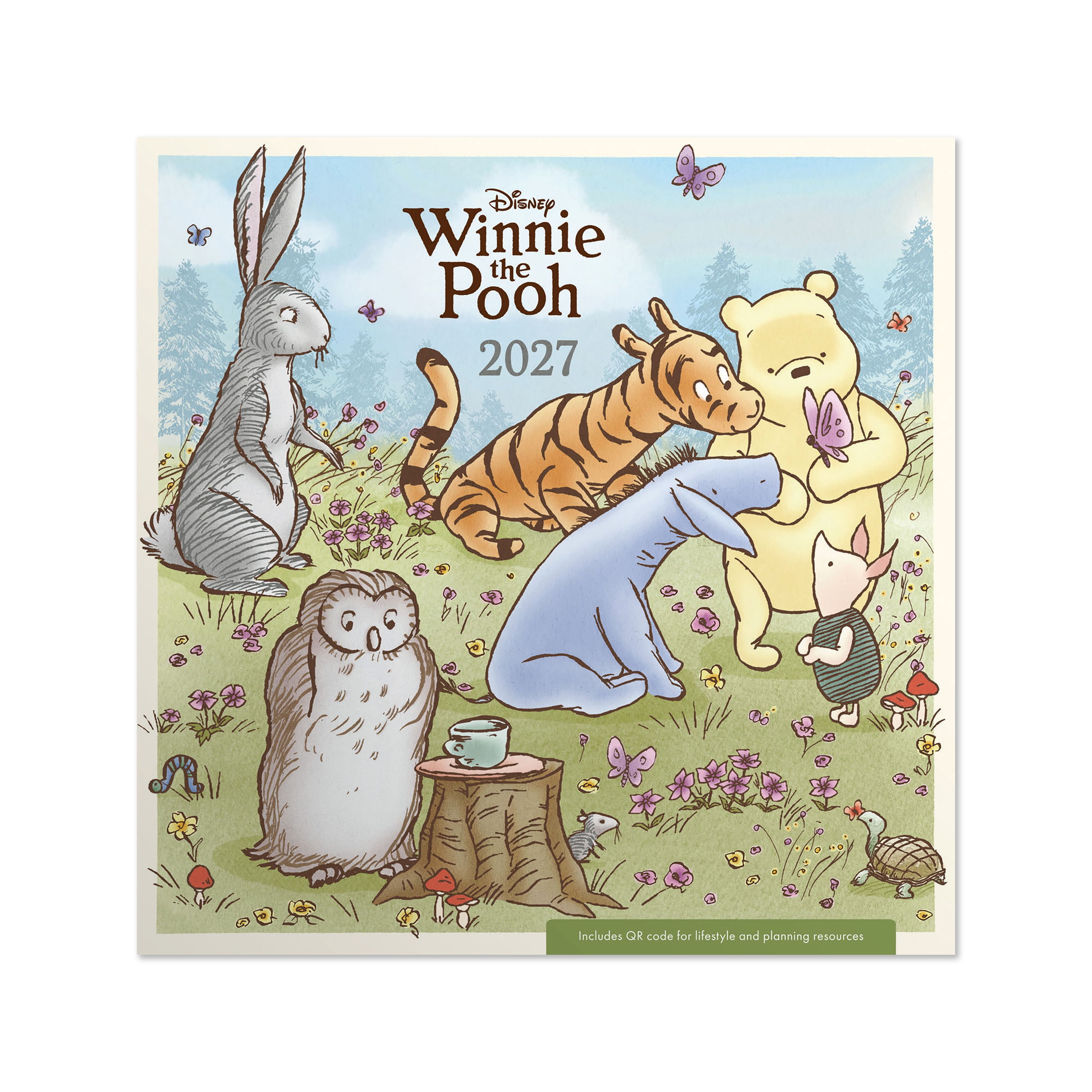 2027 Winnie the Pooh Mini Hanging Wall Calendar 7x7 January-December Gridded
