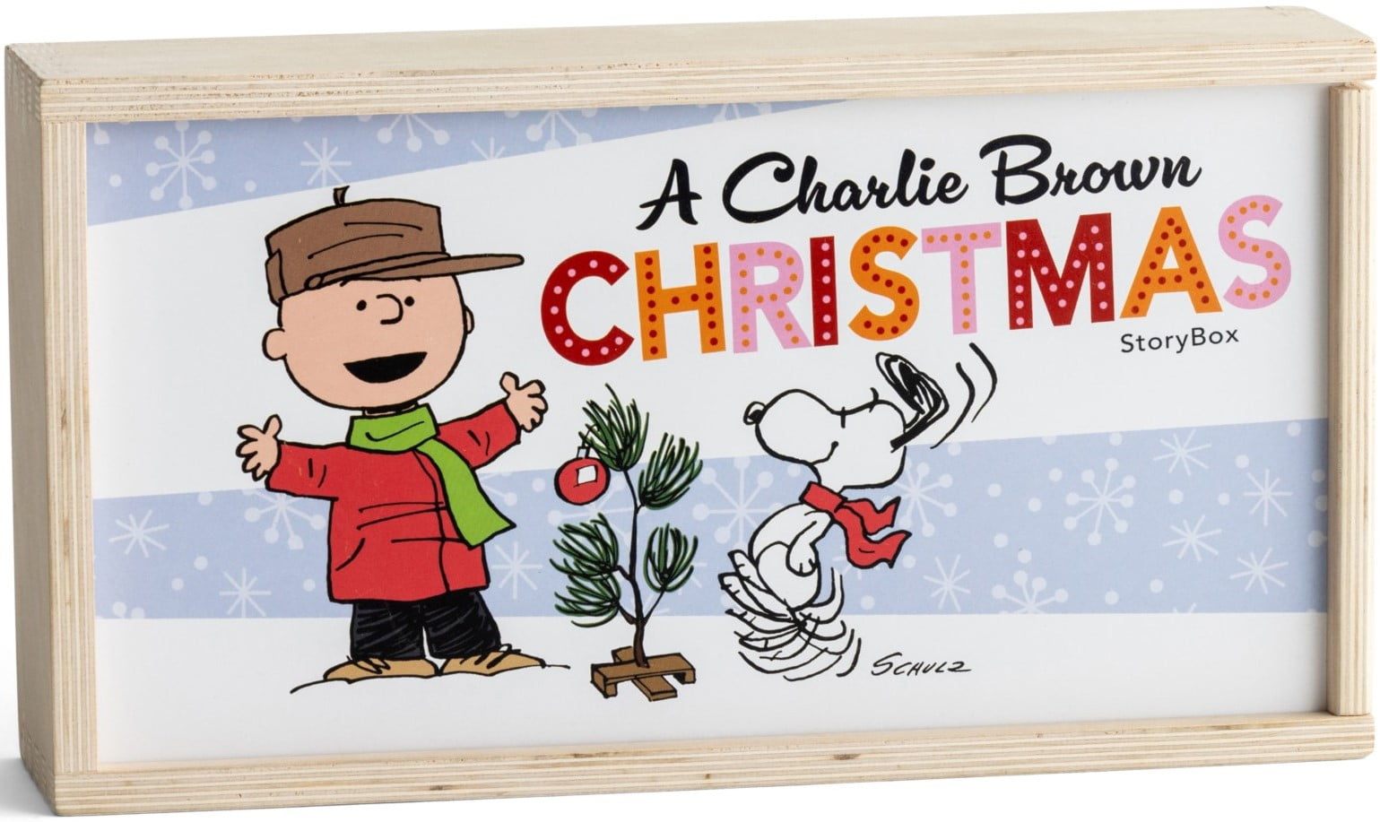 DaySpring - Peanuts - A Charlie Brown Wood Christmas Story Box, 2 1/2" x 6" x 11", Multi