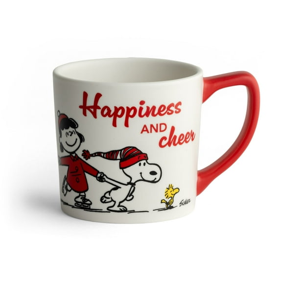 DaySpring - Peanuts - Happiness & Cheer Ceramic Mug,  14oz, Red