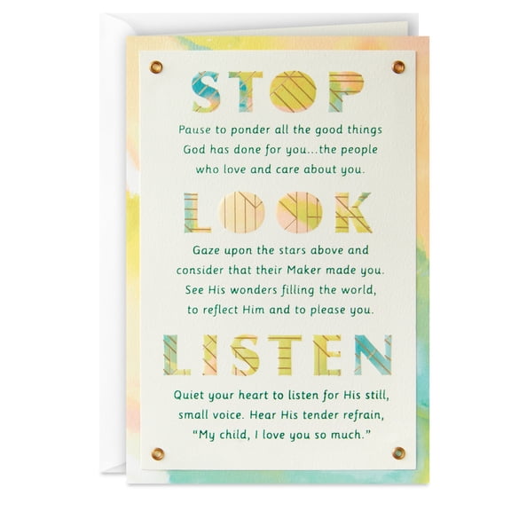 DaySpring Religious Birthday Card (Stop, Look, Listen and Enjoy)