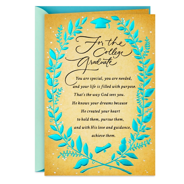 what to write in college grad card DaySpring Religious College Graduation Greeting Card (Your Life Is Filled  with Purpose)
