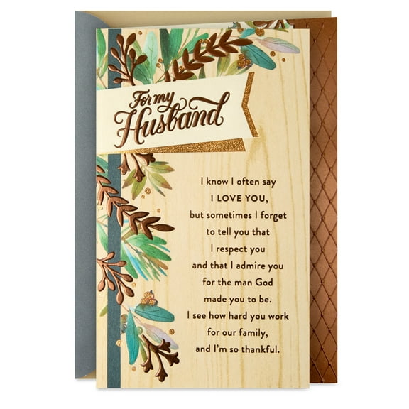 DaySpring Religious Father's Day Card for Husband (You're a Wonderful Man of God)