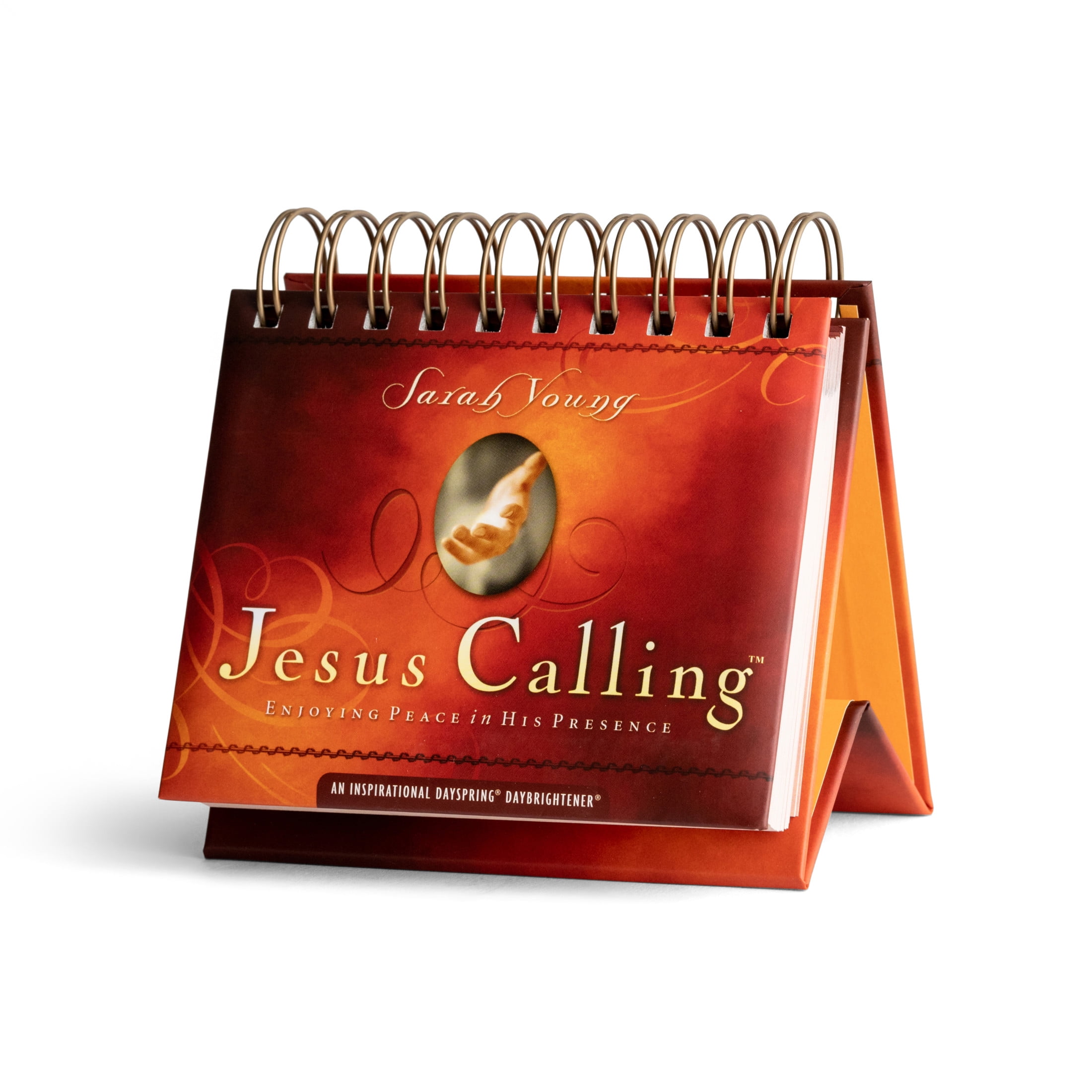 Jesus Calling Inspirational Perpetual Desk Calendar in Orange