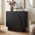 thumbnail image 1 of Dayalane 31" Modern Sideboard Buffet Cabinet with Storage, Arched 2 Doors Entryway Accent Cabinet, Black Wooden Coffee Bar Station Credenza TV Media Console for Living Room, 1 of 9