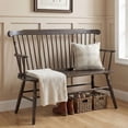 thumbnail image 1 of Dayalane 49 Inch Farmhouse Windsor Bench, Wooden Entryway Bench with Spindle High Back & Armrest, Rustic Vintage Dining Bench for Entryway Dining Balcony Bedroom End of Bed, Antique Brown, 1 of 12