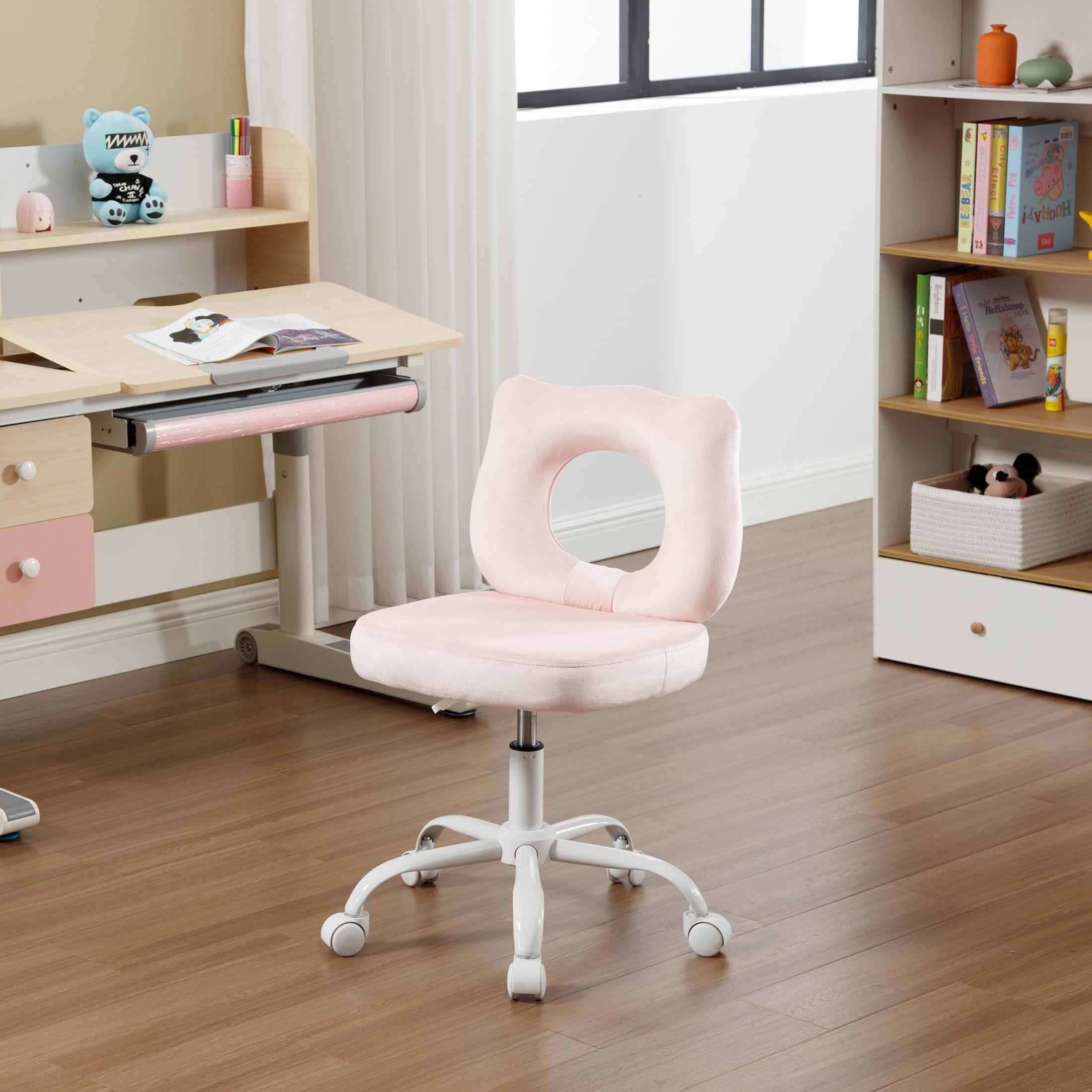 Kid Desk VIVO Pink Universal Height Adjustable Children's Desk Chair (Chair Only White Desk Chair