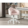 thumbnail image 1 of Dayalane Kids Swivel Chair with Finger Shaped Back, Pink Velvet, Height 17.5" to 21.5", 1 of 9