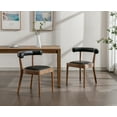 Dayalane Solid Wood Dining Chairs, PU Upholstered Set of 2, MidCentury