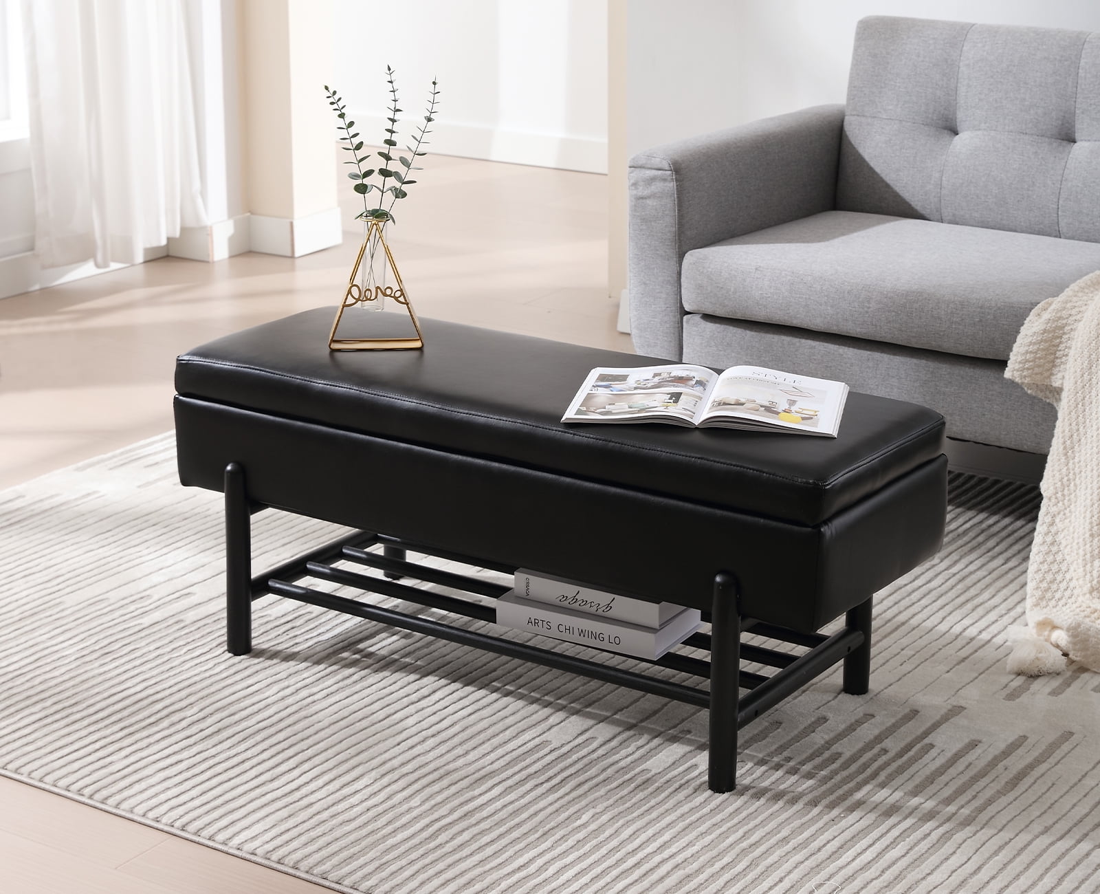 Fowler bonded leather storage bench deals