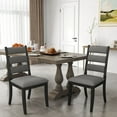 thumbnail image 1 of Dayalane Farmhouse Dining Chair Set of 2, Ladder High Back Kitchen Chairs with Upholstered Cushioned Seat for Dining Room, Kitchen Side Chairs Living Room, Restaurant, Grey, 1 of 6