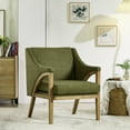 thumbnail image 1 of Dayalane Mid Century Modern Accent Chair, Upholstered Wide Back Armchair with Solid Wood Legs for Living Room, Lounge Armchair with Thick Cushion for Bedroom, Reading Corner, Chenille Green, 1 of 9