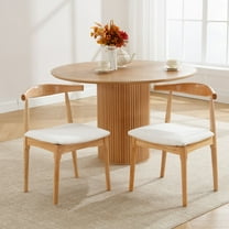 Dayalane Mid Century Modern Dining Chairs Set of 2,Linen Upholstered Farmhouse Chairs with Open Back,Side Dining Chairs with Natural Wood Legs for Dining Room, Kitchen, Restaurant,Beige