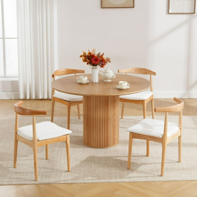 Dayalane Mid Century Modern Dining Chairs Set of 4,Linen