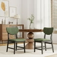 thumbnail image 1 of Dayalane Mid-Century Modern Wooden Dining Chairs Set of 2, Linen Fabric Upholstered Kitchen Chairs with Black Wood Legs, Wooden Side Chairs for Dining Kitchen Living Room Bedroom, Green, 1 of 10
