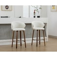 thumbnail image 1 of Dayalane Modern Bar Stool Set of 2, 26" Counter Height Bar Stool with Barrel Back, Velvet Upholstered Kitchen Island Chair with Wood Frame and Footrest for Restaurant Pub Dining Room Cafe, Cream, 1 of 9