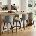 thumbnail image 1 of Dayalane Modern Bar Stools Set of 4, 26" Swivel Counter Height Bar Stools with Barrel Back, Linen Upholstered Barstools with Wood Legs for Kitchen Island, Dining Room, Home Bar，Grey, 1 of 16