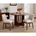 thumbnail image 1 of Dayalane Modern Dining Chairs Set of 2, Linen Upholstered Farmhouse Kitchen Chairs with Curved Backrest, Wooden Side Chairs for Dining Room Living Room Bedroom, Beige, 1 of 14