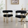 thumbnail image 1 of Dayalane Modern Dining Chairs Set of 2, Velvet Upholstered Barrel Accent Chairs with Gold Metal Legs for Dining Room, Living Room, Restaurant, Home Bar, Bistro,Black, 1 of 8