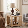 thumbnail image 1 of Dayalane Modern Farmhouse Style Wood End Table, 2-Tier Open Storage Rectangular Bedside Table, Minimalist Accent End Table for Small Space Sofa Bedroom, Natural, 1 of 9