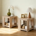 thumbnail image 1 of Dayalane Modern Farmhouse Style Wood End Table Set of 2, 2-Tier Open Storage Rectangular Bedside Table, Minimalist Accent End Table for Small Space Sofa Bedroom, Natural, 1 of 9