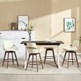 thumbnail image 1 of Dayalane Modern Swivel Counter Stools Set of 4, 26" Upholstered Bar Stools with Backrest for Kitchen Island, Mid Century Counter Height Barstools with Wood Legs for Home Bar Dining Room Bistro, Beige, 1 of 9