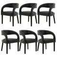 thumbnail image 1 of Dayalane Modern Upholstered Dining Chairs Set of 6, PU Leather Barrel Accent Chairs with Open Back and Arms, Comfy Kitchen & Dining Room Chairs with Wood Legs for Living Room/Bedroom,Black, 1 of 9